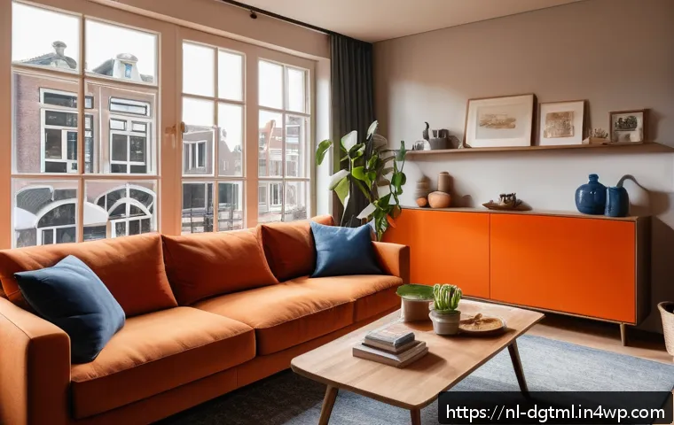 효과적인 광고 타겟팅을 위한 고객 행동 연구 - A warm and inviting Dutch living room scene featuring a diverse group of people smiling and interact...