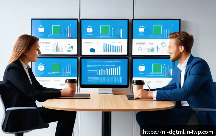 디지털 광고의 인사이트를 활용한 전략 - A modern Dutch marketing office scene showing a diverse team of professionals analyzing realtime cus...